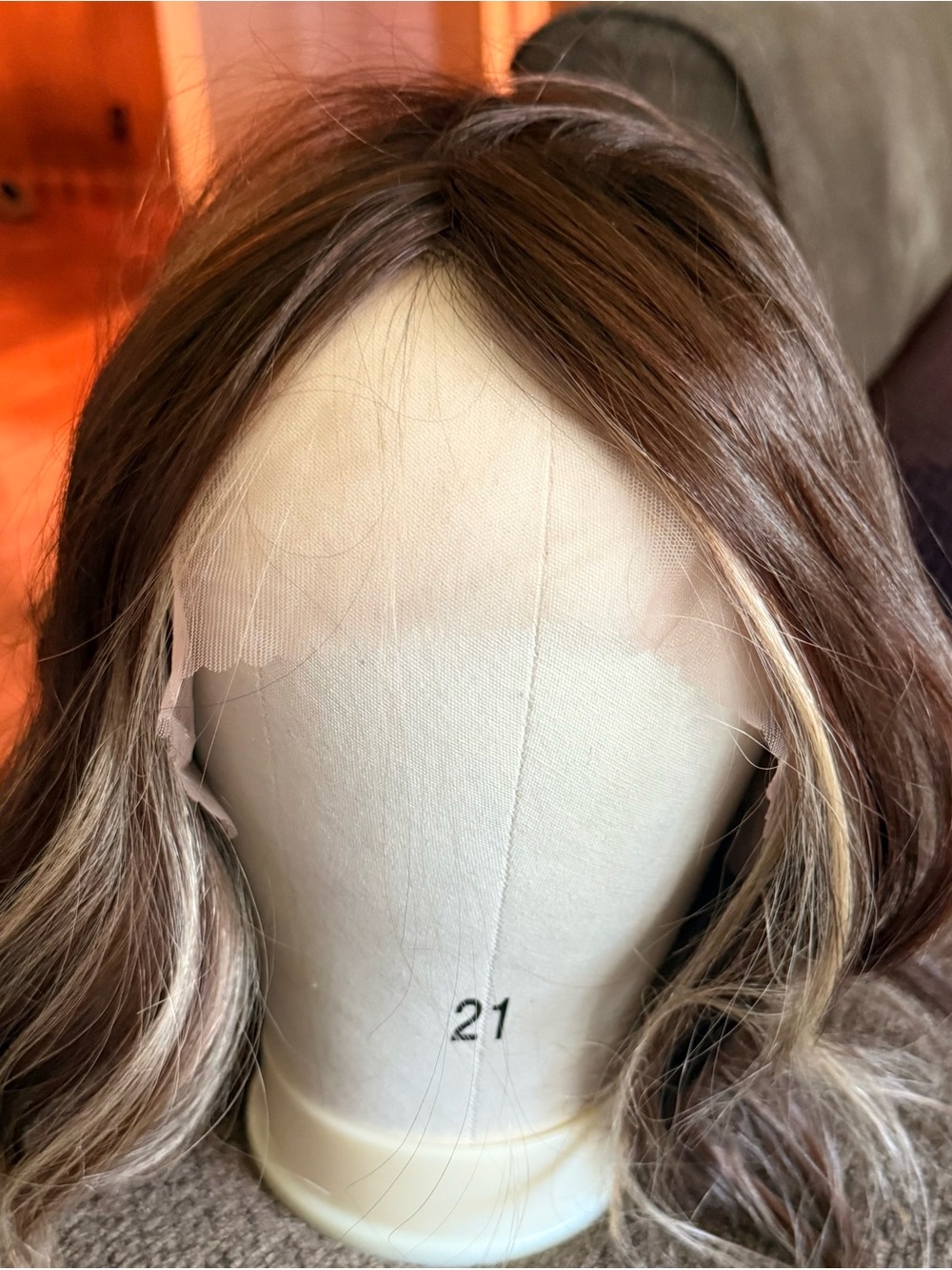 “CSC Frankie” German Chocolate Cake, Lace Front Wig with Blonde Highlights